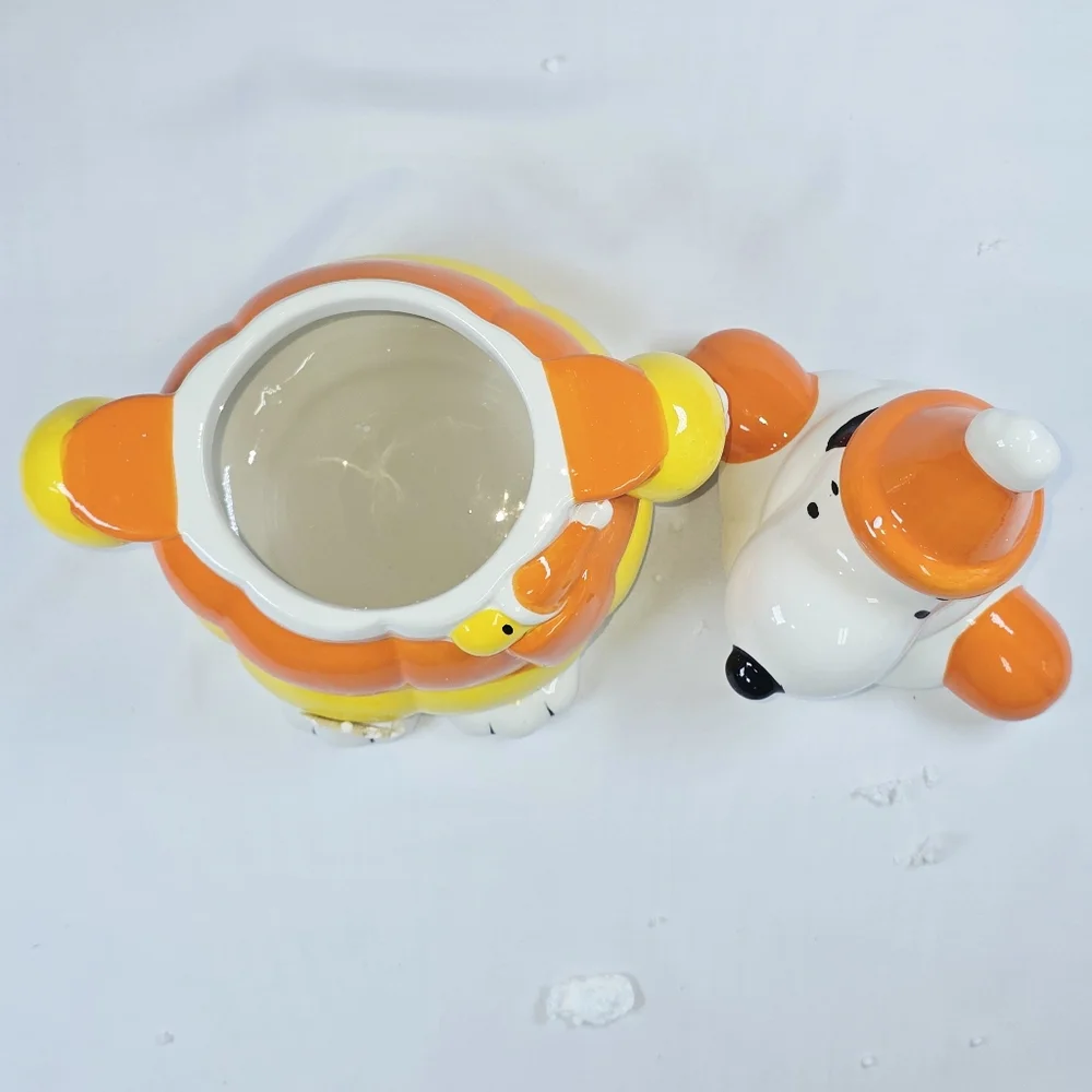 Peanuts | Snoopy Candy Corn Puffer Jacket 11 Inch Cookie Jar NEW IN BOX!